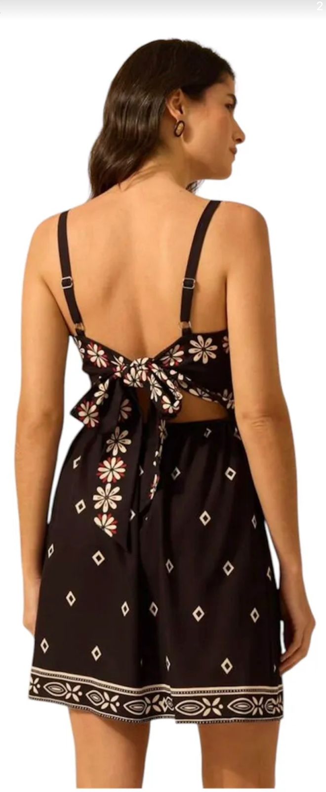 Vestido Preto Estampado